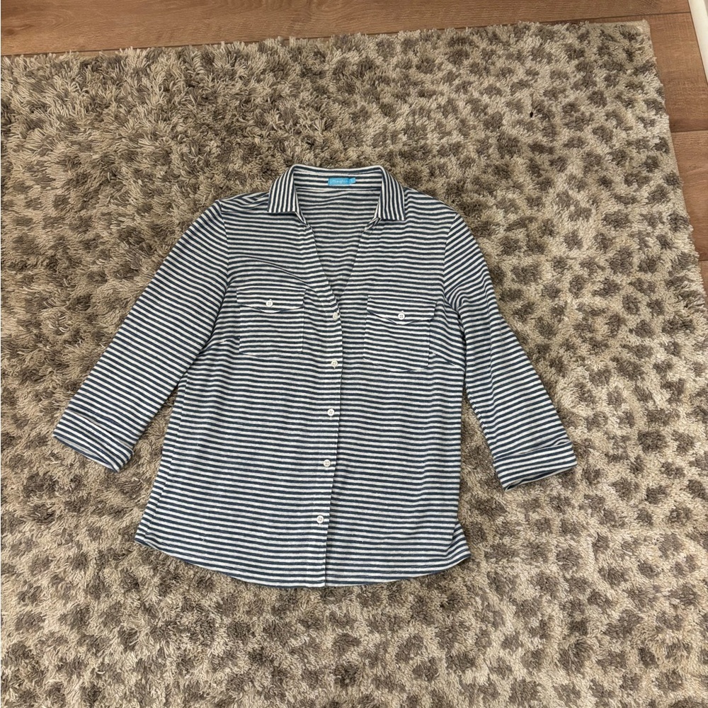 J McLaughlin Striped Button-Up Shirt